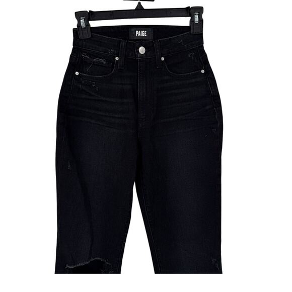 Paige flaunt knockout distressed jean black size 24 - Picture 4 of 8